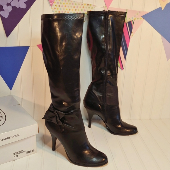Steve Madden Brandey Black Paris Heeled Boots size 10 - Picture 11 of 16